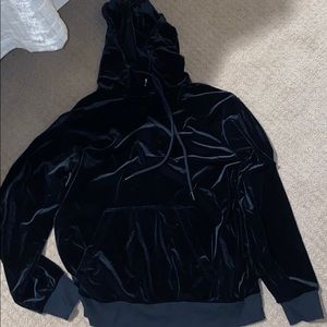 Black velvet hoodie!!